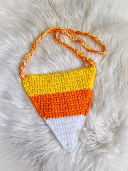 Crochet Candy corn purse