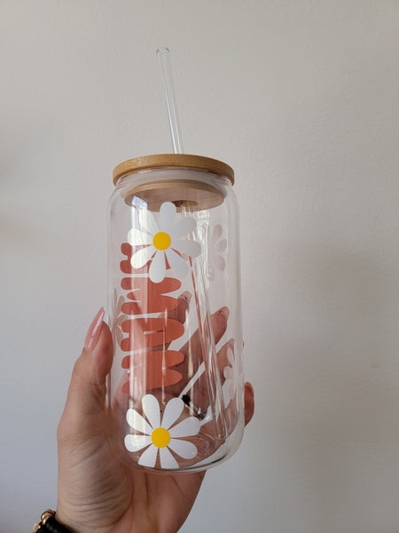 Floral Glass Tumbler