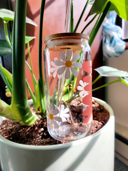 Floral Glass Tumbler